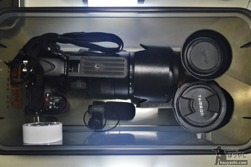Nikon D800 + SIGMA 50-500mm を収納した状態